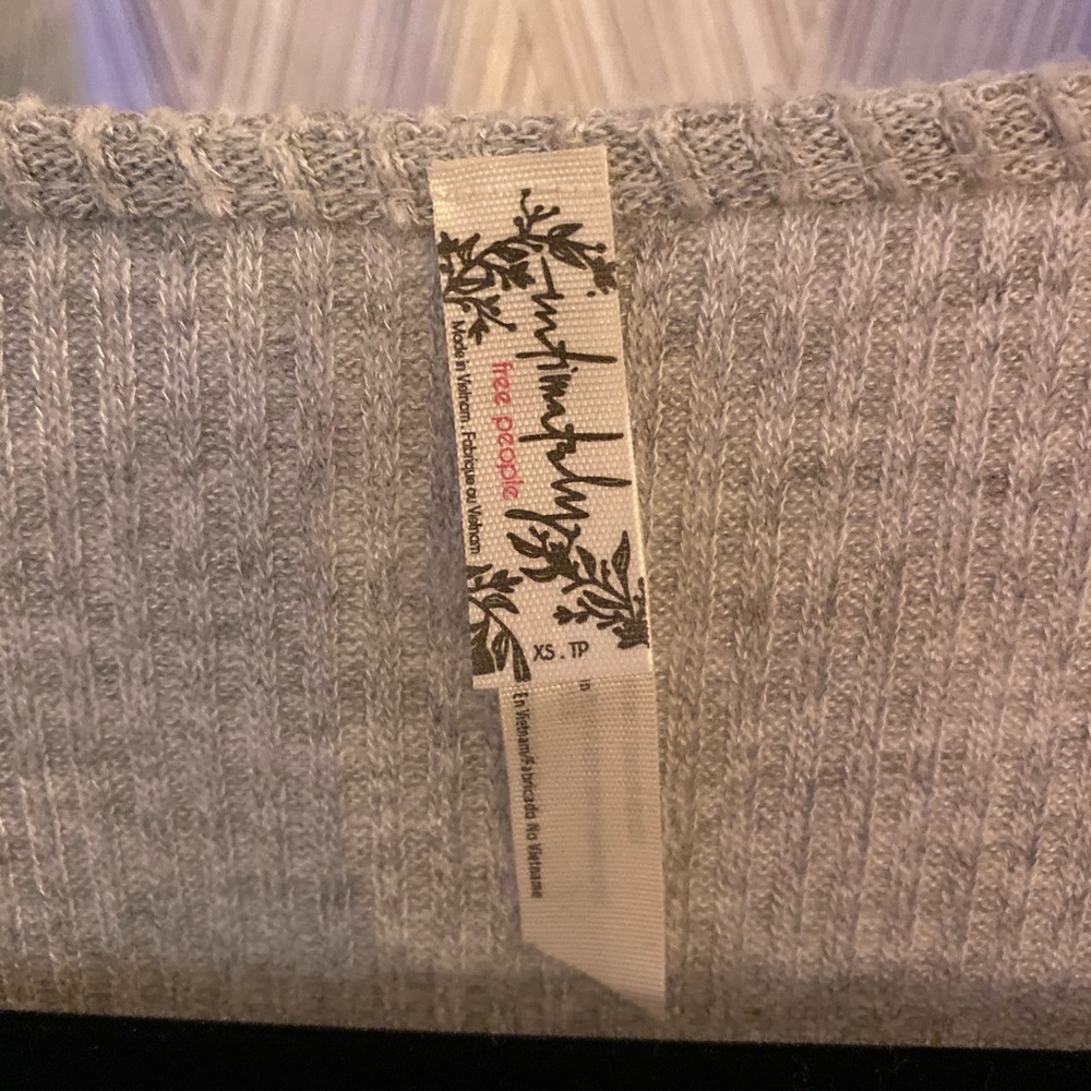 NEVER WORN Free People Grey Cozy Bodysuit